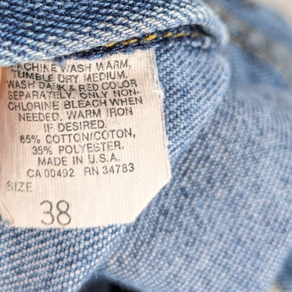 Lee Riders 38x32 Jeans Men Blue Denim Straight Fit Vintage USA Mid Rise 80s 90s - Picture 3 of 5